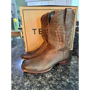 Tecovas The Doc Cafe Goat Leather Western Boots Mens 12 D Broad Square Toe
